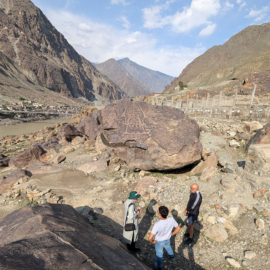 Jason Neelis and colleagues at a field site in Pakistan