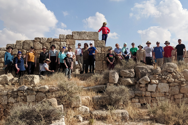 Laurier students gather for a photo at the Town of Nebo Archaeological Project in Jordan.