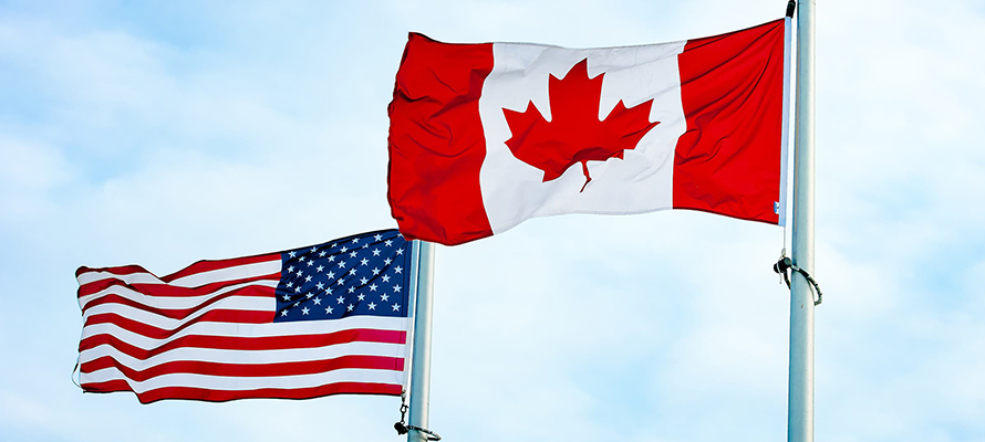 Canada and U.S. flags